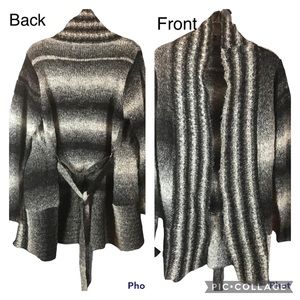 Brittany Black Large Women’s Open Face Long Sleeve Sweater Cardigan